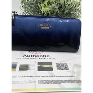 Kate Spade Authenticated Cedar Street Cosmic Blue Ombre Patent Nisha Wallet
